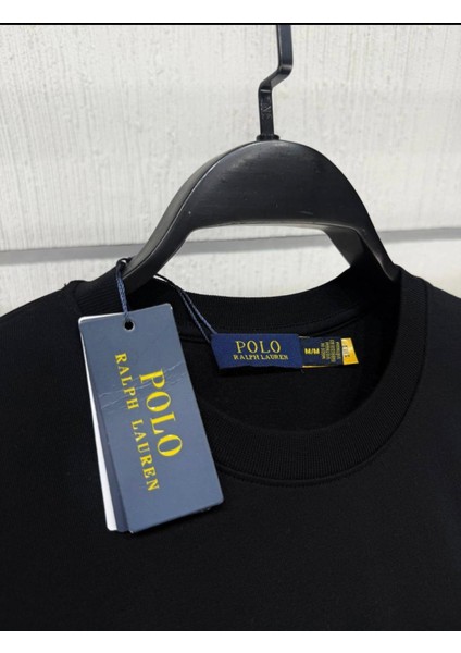 Erkek Premium Nakışlı Ayıcık Baskılı Siyah Tişört modelleri