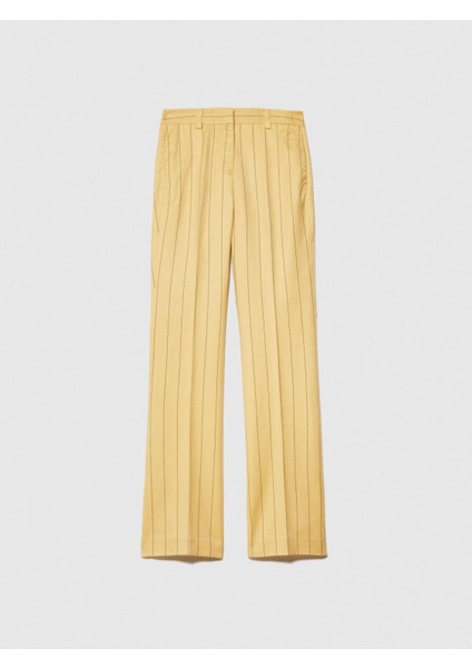 Liyosel Karışımlı Çizgili Hafif Kloş Pantolon Kadın Siyah Mix Pantolon - 324P47I2LF04X indirimleri