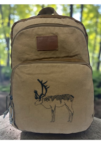 Old Cotton Kaliteli Siyah Vintage Salaş Baskılı Disayn Günlük Gezi Okul Sırt Çantası Revilla Bag 28X38CM