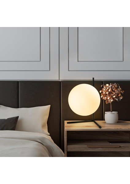 Luminar Modern Glop Cam Başlıklı Masa Lambası Dekoratif Aydınlatma Siyah LUMINAR-14170 fiyatları