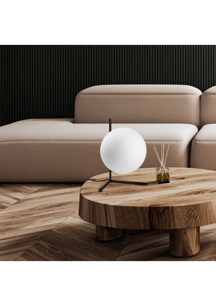 Luminar Modern Glop Cam Başlıklı Masa Lambası Dekoratif Aydınlatma Siyah LUMINAR-14170 modelleri