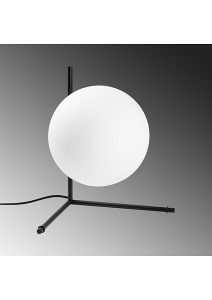 Luminar Modern Glop Cam Başlıklı Masa Lambası Dekoratif Aydınlatma Siyah LUMINAR-14170