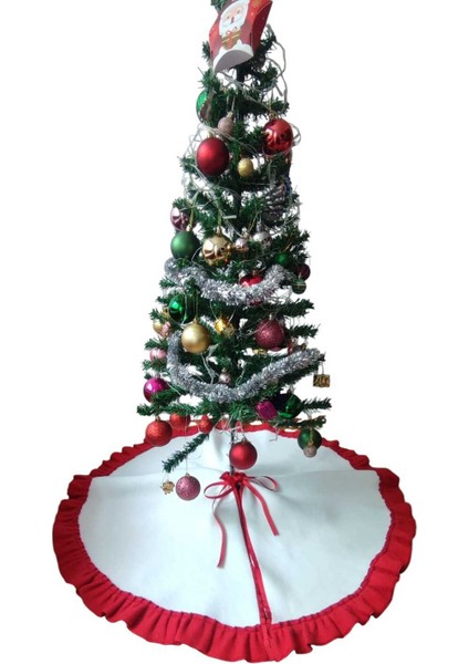 , Yılbaşı Çam Ağacı Altı Örtüsü, Çam Ağacı Ayak Halısı Örtüsü,peluş ,beyaz Renk, 95 cm modelleri