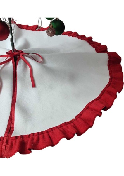, Yılbaşı Çam Ağacı Altı Örtüsü, Çam Ağacı Ayak Halısı Örtüsü,peluş ,beyaz Renk, 95 cm indirimleri