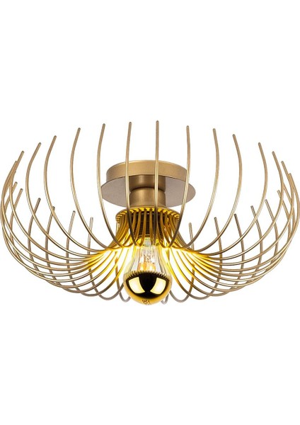 Tel Tekli Plafönyer Metal Avize Aydınlatma Parlak Gold KARSORTEL-N-641-1-S fiyatları