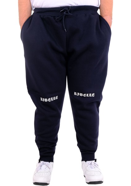 Mode Xl Büyük Beden Erkek Eşofman Altı 3 Iplik Dar Paça 24520 Lacivert