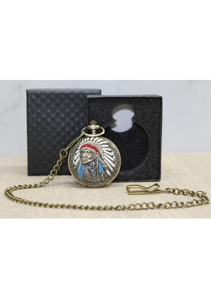 Özel Kutulu Kızılderili Köstekli Saat ALK4677