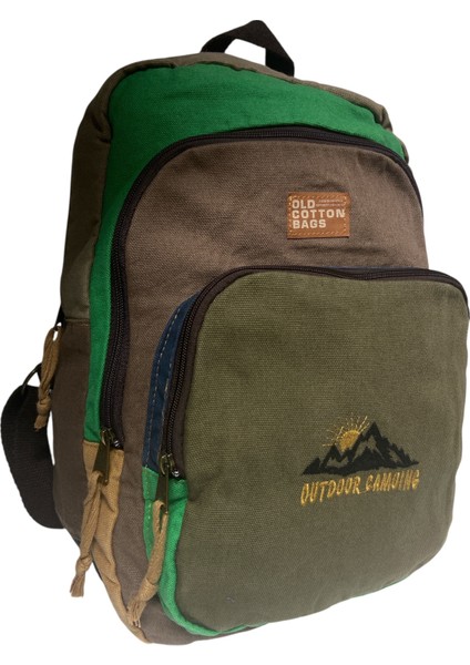 Old Cotton Kaliteli Siyah Vintage Salaş Baskılı Disayn Günlük Gezi Okul Sırt Çantası Revilla Bag 28X38CM modelleri