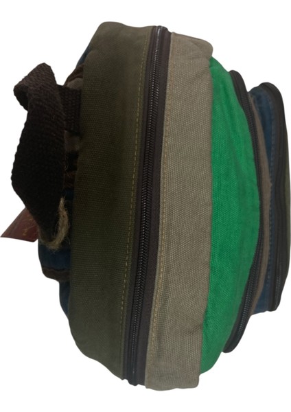 Old Cotton Kaliteli Siyah Vintage Salaş Baskılı Disayn Günlük Gezi Okul Sırt Çantası Revilla Bag 28X38CM