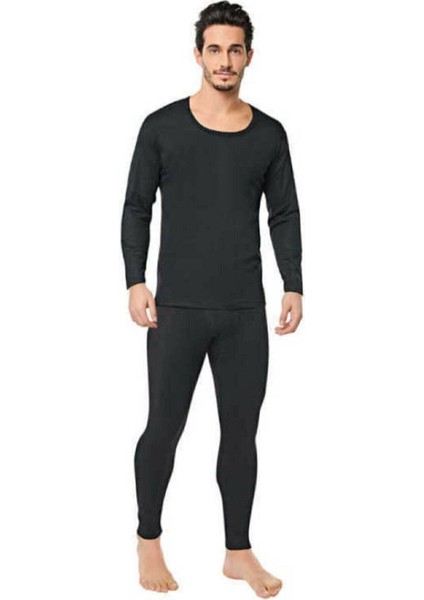 Erkek Siyah Termal Alt Üst Takım - Siyah