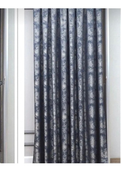 Mavi Istanbul Fon Desen Yeni Sezon Pileli, Kırışmaz, Özel Koleksiyon ( Tek Kanat ) Tül, Perde, modelleri