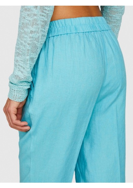 %100 Keten Yanları Elastik Önü Pileli Pantolon Kadın 2b0 Pantolon - 324P4AGHLF00S fiyatları