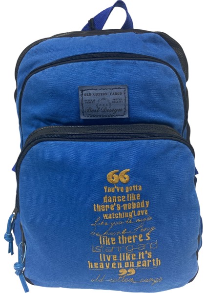 Old Cotton Kaliteli Siyah Vintage Salaş Baskılı Disayn Günlük Gezi Okul Sırt Çantası Revilla Bag 28X38CM fiyatları