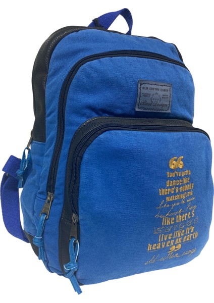 Old Cotton Kaliteli Siyah Vintage Salaş Baskılı Disayn Günlük Gezi Okul Sırt Çantası Revilla Bag 28X38CM modelleri