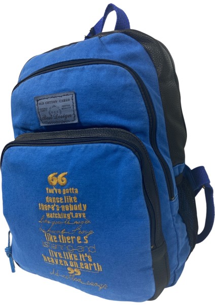 Old Cotton Kaliteli Siyah Vintage Salaş Baskılı Disayn Günlük Gezi Okul Sırt Çantası Revilla Bag 28X38CM fırsatları