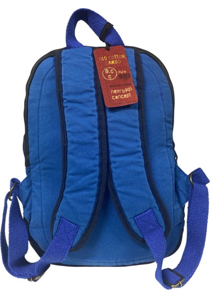 Old Cotton Kaliteli Siyah Vintage Salaş Baskılı Disayn Günlük Gezi Okul Sırt Çantası Revilla Bag 28X38CM