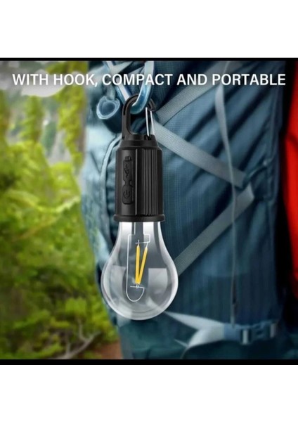 Taşınabilir Şarjlı LED Ampül Outdoor Kamp Bahçe Lambası 10W Askılı Kırılmaz LED Işık modelleri