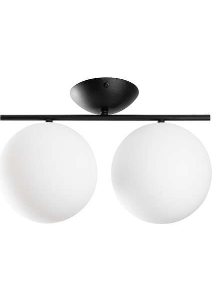 Luminar Modern 2'li Glop Cam Plafönyer Avize Siyah, Dekoratif Tavan Aydınlatma LUMINAR-14115 fırsatları
