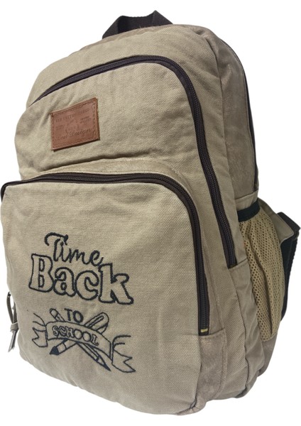Old Cotton Kaliteli Siyah Vintage Salaş Baskılı Disayn Günlük Gezi Okul Sırt Çantası Revilla Bag 28X38CM fırsatları