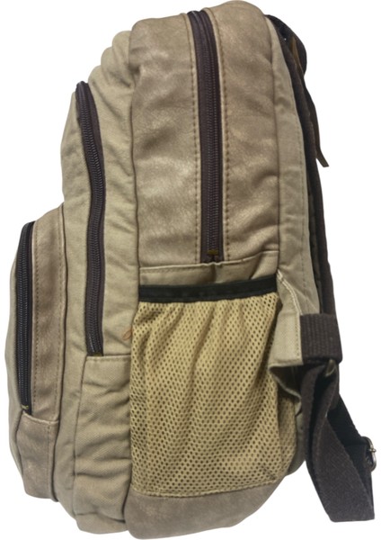 Old Cotton Kaliteli Siyah Vintage Salaş Baskılı Disayn Günlük Gezi Okul Sırt Çantası Revilla Bag 28X38CM