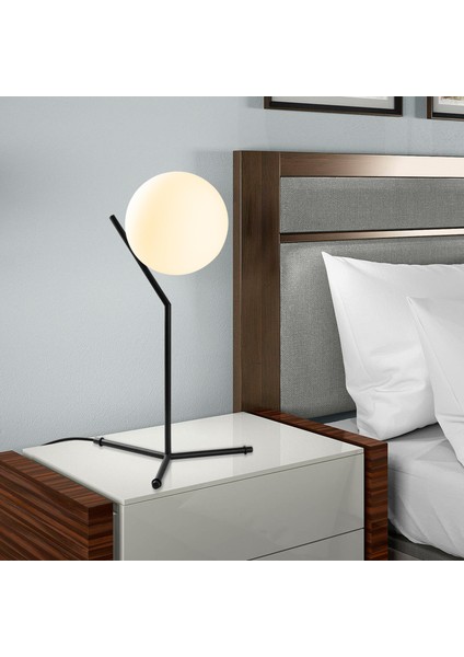 Luminar Modern Glop Cam Başlıklı Masa Lambası Dekoratif Aydınlatma Siyah LUMINAR-14160 fiyatları