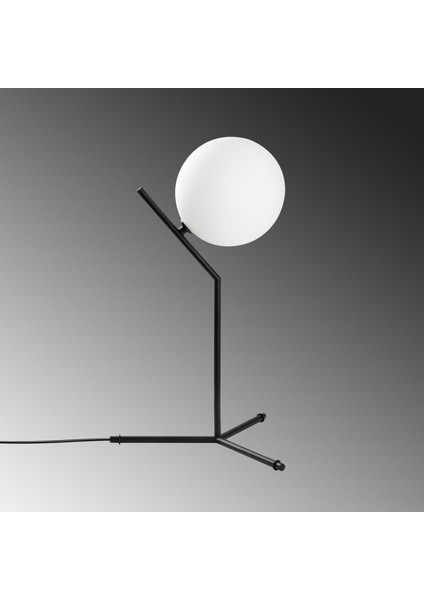 Luminar Modern Glop Cam Başlıklı Masa Lambası Dekoratif Aydınlatma Siyah LUMINAR-14160