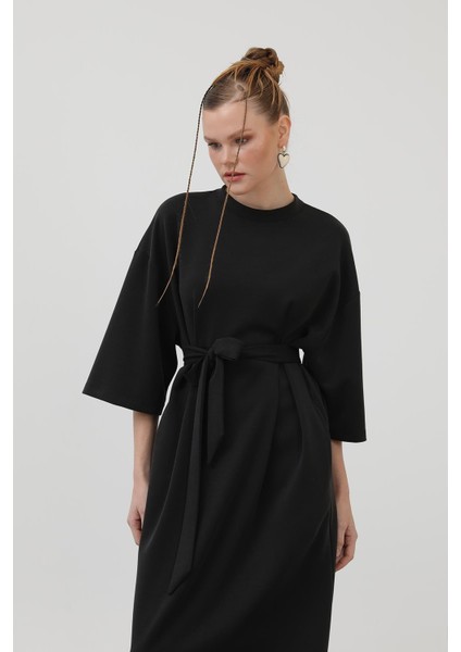 Kadın Kuşak Detaylı Basic Elbise