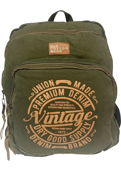 Old Cotton Kaliteli Siyah Vintage Salaş Baskılı Disayn Günlük Gezi Okul Sırt Çantası Revilla Bag 28X38CM fiyatları