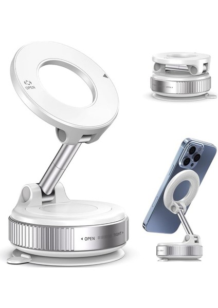 Manyetik Vakumlu Katlanır Araç Telefon Tutucu Ayna-Cam-Araba Magsafe Araç Tutucu X68
