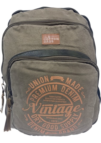 Old Cotton Kaliteli Siyah Vintage Salaş Baskılı Disayn Günlük Gezi Okul Sırt Çantası Revilla Bag 28X38CM fiyatları