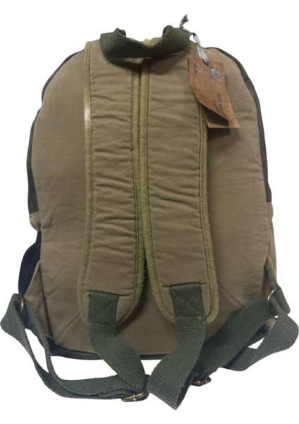 Old Cotton Kaliteli Siyah Vintage Salaş Baskılı Disayn Günlük Gezi Okul Sırt Çantası Revilla Bag 28X38CM