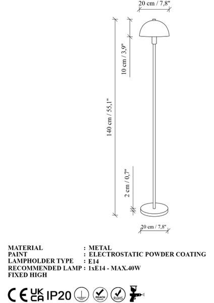 Togg Modern Metal Sıvama Başlık Ayaklı Lambader Eskitme, Retro Köşe ve Okuma Lambası TOGG-14816 indirimleri