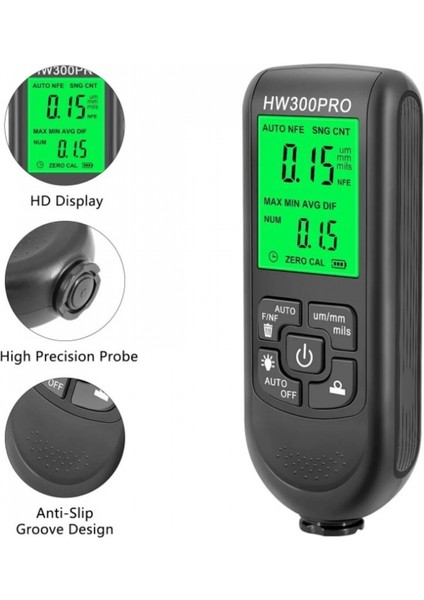 HW-300PRO Araba Boyası Film Otomatik Kalınlık Ölçer 0-2000UM Fe & Nfe Kaplama Kalınlık Test Cihazı M modelleri