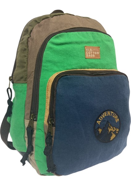 Old Cotton Kaliteli Siyah Vintage Salaş Baskılı Disayn Günlük Gezi Okul Sırt Çantası Revilla Bag 28X38CM modelleri