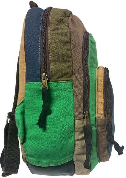 Old Cotton Kaliteli Siyah Vintage Salaş Baskılı Disayn Günlük Gezi Okul Sırt Çantası Revilla Bag 28X38CM indirimleri