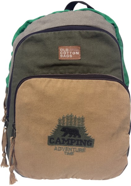 Old Cotton Kaliteli Siyah Vintage Salaş Baskılı Disayn Günlük Gezi Okul Sırt Çantası Revilla Bag 28X38CM fiyatları