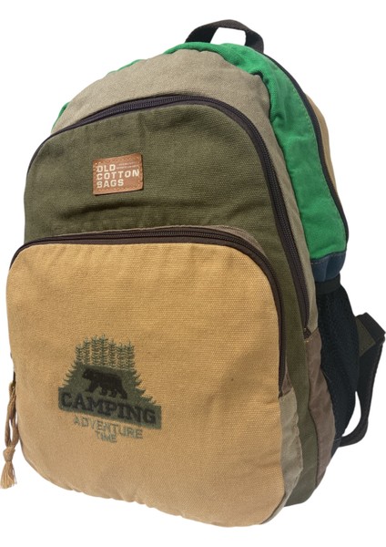 Old Cotton Kaliteli Siyah Vintage Salaş Baskılı Disayn Günlük Gezi Okul Sırt Çantası Revilla Bag 28X38CM fırsatları