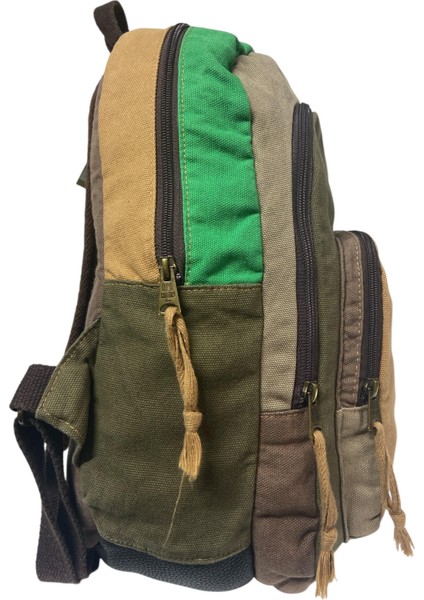 Old Cotton Kaliteli Siyah Vintage Salaş Baskılı Disayn Günlük Gezi Okul Sırt Çantası Revilla Bag 28X38CM indirimleri