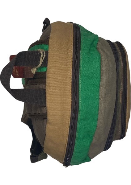 Old Cotton Kaliteli Siyah Vintage Salaş Baskılı Disayn Günlük Gezi Okul Sırt Çantası Revilla Bag 28X38CM