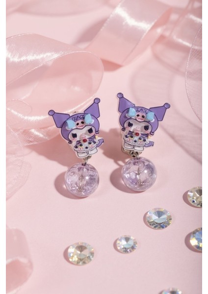 Kuromi Deliksiz Kıstırmalı Küpe