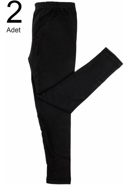 Çocuk Siyah Uzun 2'li Paket Viskon Şardonlu Alt Içlik Termal Giyim & Içlik