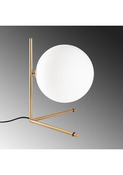 Luminar Modern Glop Cam Başlıklı Masa Lambası Dekoratif Aydınlatma Parlak Gold LUMINAR-14171