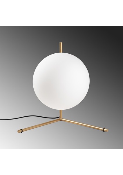 Luminar Modern Glop Cam Başlıklı Masa Lambası Dekoratif Aydınlatma Parlak Gold LUMINAR-14171