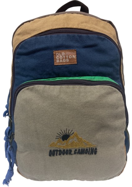 Old Cotton Kaliteli Siyah Vintage Salaş Baskılı Disayn Günlük Gezi Okul Sırt Çantası Revilla Bag 28X38CM fiyatları