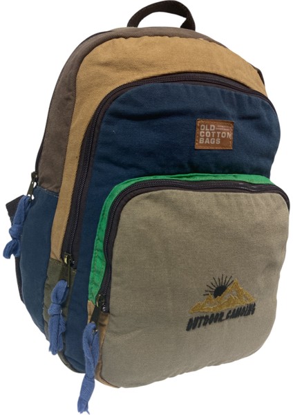 Old Cotton Kaliteli Siyah Vintage Salaş Baskılı Disayn Günlük Gezi Okul Sırt Çantası Revilla Bag 28X38CM modelleri