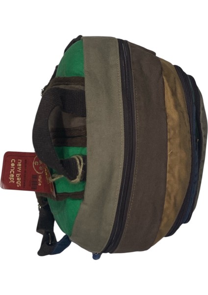 Old Cotton Kaliteli Siyah Vintage Salaş Baskılı Disayn Günlük Gezi Okul Sırt Çantası Revilla Bag 28X38CM