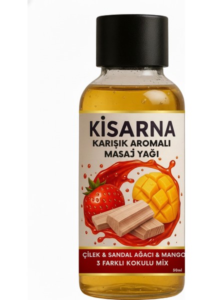 Anında Islatır Kayganlaştırır Çifte Etkili Çilek Sandal Ağacı Mango Karışık Aromalı Masaj Yağı