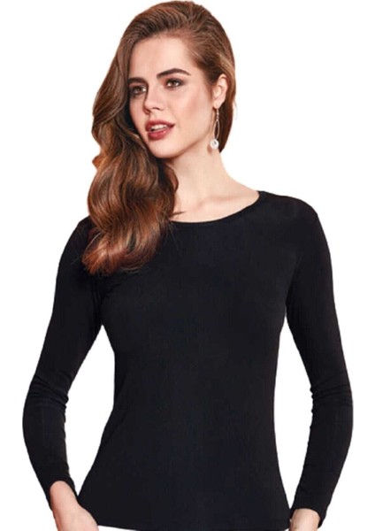 Kadın Siyah Uzun Kollu Termal Üst Içlik 2'li