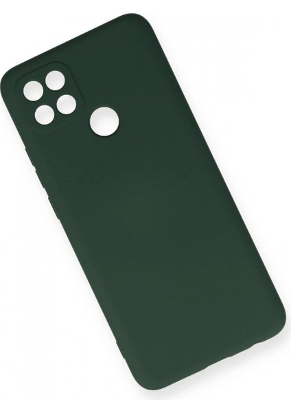 Oppo A15 Kılıf Nano Içi Kadife Silikon - Koyu Yeşil modelleri