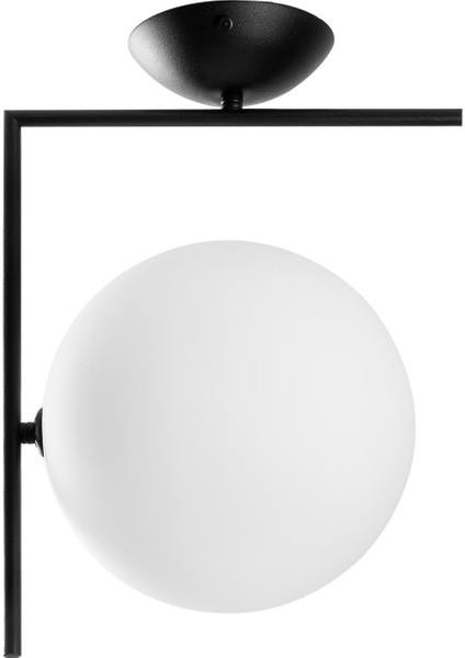 Luminar Modern Tekli Glop Cam Plafönyer Avize Siyah, Dekoratif Tavan Aydınlatma LUMINAR-14120 fırsatları